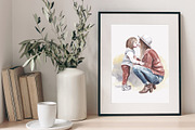 FAMILY watercolor clipart, a Person Illustration by Elena_Sedova (Thumbnail 5 of 9)