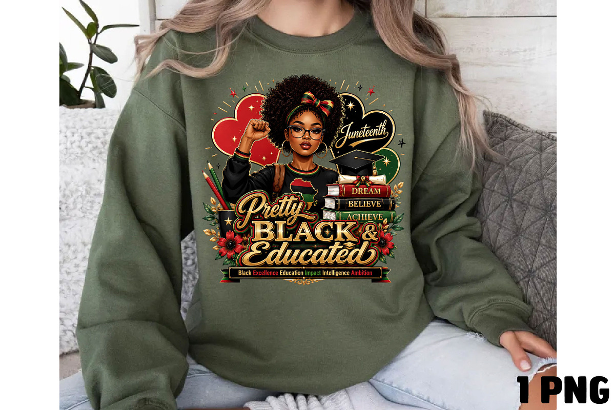 Pretty Black Educated Girl, a Seasonal Illustration by DreamCafeArt (Photo 4 of 6)