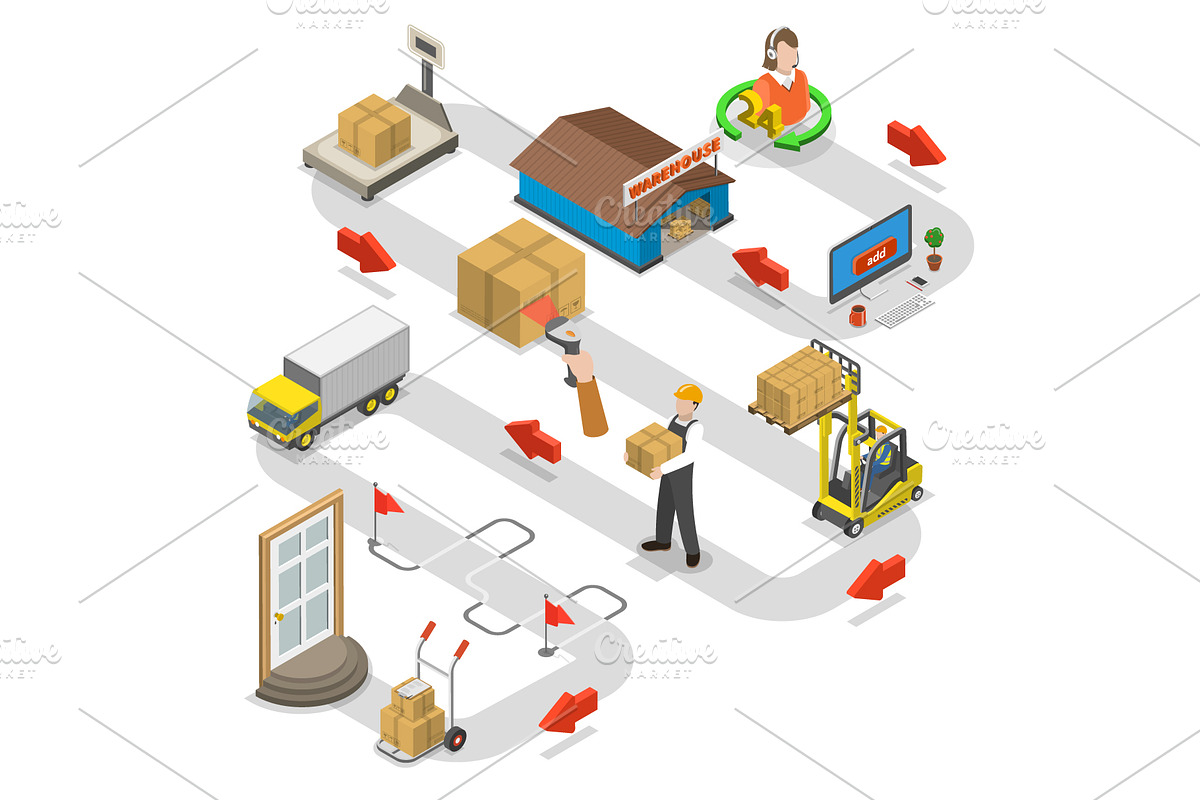 Delivery Services Set 01, a Work Illustration by AndriiStore (Photo 7 of 11)