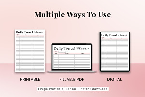 Daily Road-trip Printable Planner