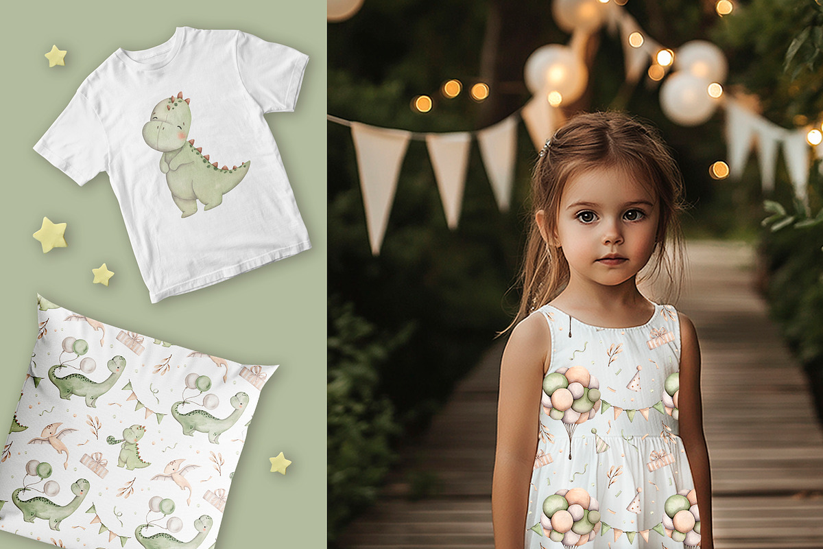Dinosaur party, an Animal Illustration by NellyaEgorova (Photo 9 of 10)