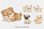 15 Bundle Watercolor Baby Puppy Dog, an Animal Illustration by Morspective (Thumbnail 5 of 8)