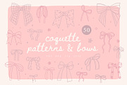 Сoquette patterns & bows, a Pattern Graphic by Cute vector (Thumbnail 1 of 7)
