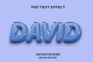 David 3D Editable Text Effect Psd