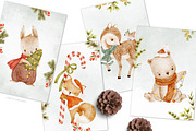 LITTLE CHRISTMAS watercolor animals, an Animal Illustration by erasovas (Thumbnail 8 of 12)