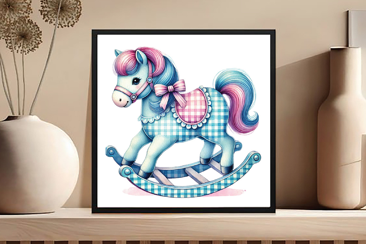 Blue & Pink Gingham Spring Clipart, an Illustration by DreamCafeArt (Photo 5 of 6)