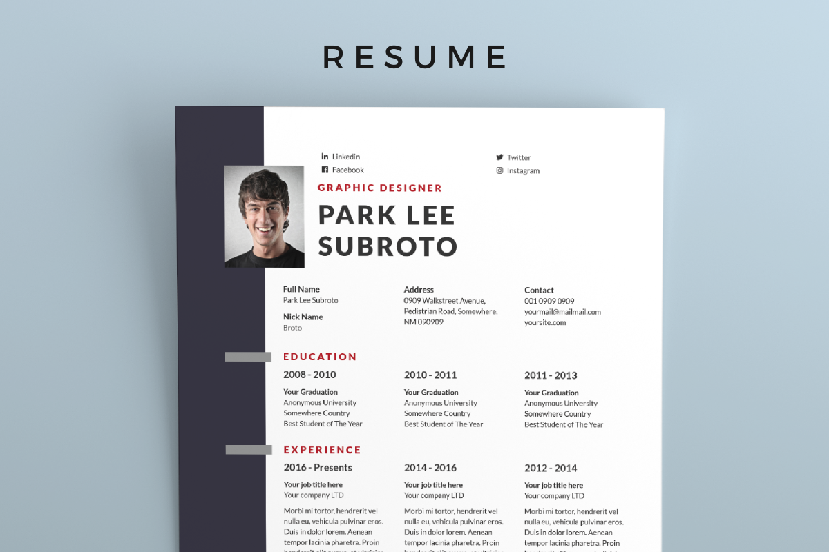 Resume, a Resume Template by graphicalcium (Photo 2 of 3)
