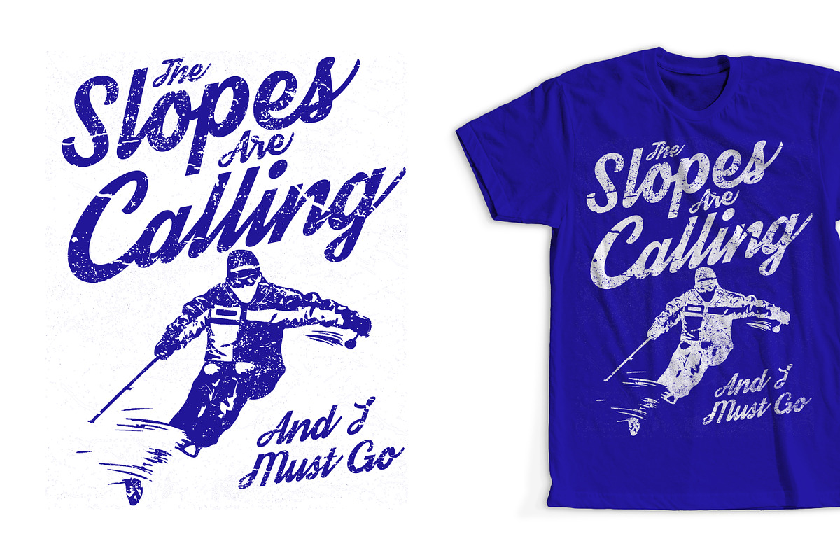 Snow Skiing T-Shirt Design, a Sport Illustration by CJR Designs