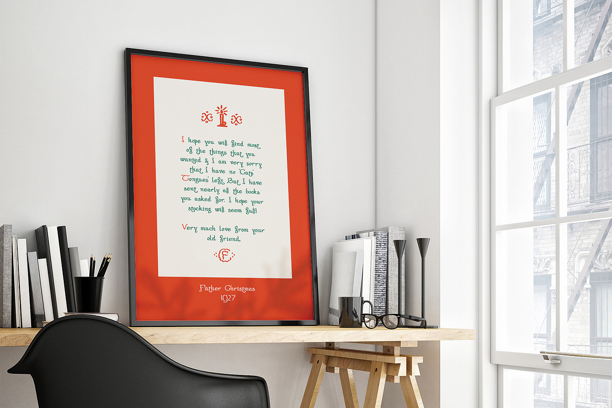 Tolkien's Christmas Letters fonts, a Script Font by kaer_shop (Photo 8 of 10)