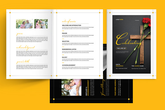 Minimal Funeral Program Layout preview 7