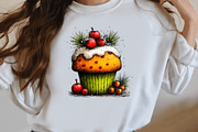 Whimsical Christmas cupcake Clipart, a Seasonal Illustration by Designworld (Thumbnail 8 of 10)