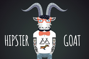 Hipster Goat, Vector