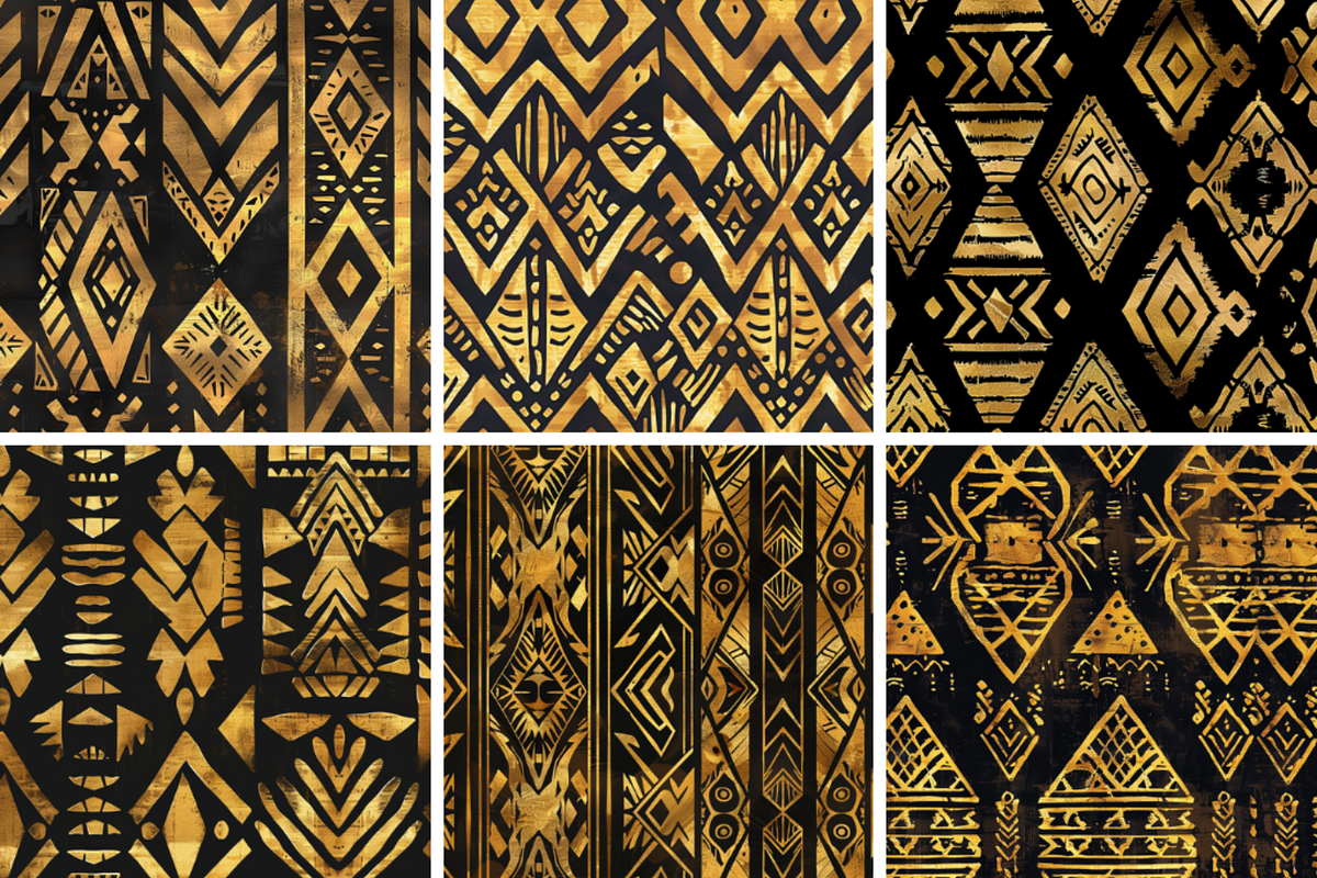 Gold Tribal Seamless Patterns, a Pattern Graphic by PrintablesByFranklyn (Photo 3 of 4)