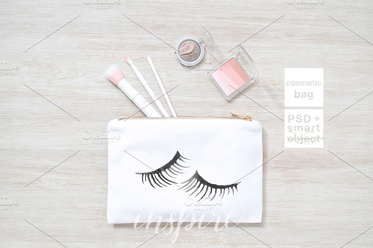 Cosmetic Make Up Bag Mockup PSD +JPG, a Pens & Pencil Mockup by Inspire Mockups (Photo 3 of 4)