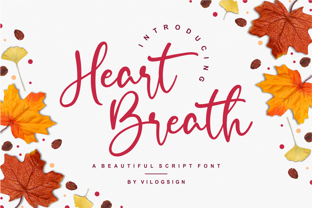 Heart Breath a Beautiful Script Font, a Script Font by Vilogsign (Photo 1 of 9)