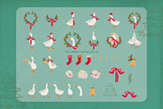 Christmas Geese - vintage set, a Pattern Graphic by DigARTbyHavroshka (Thumbnail 7 of 9)