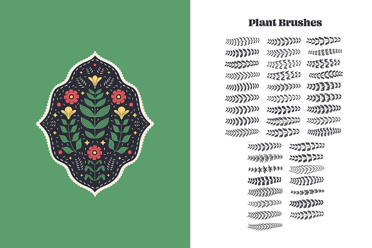Linocut Floral for Procreate, a Brush Add-On by Pencil Twist (Photo 2 of 10)