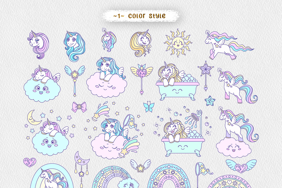 Marshmallow Unicorns Collection, an Illustration by TaniCreatures (Photo 4 of 7)