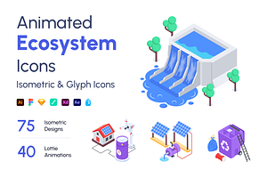 Animated Isometric Ecosystem Icons, a Duotone Icon by Vectors Market