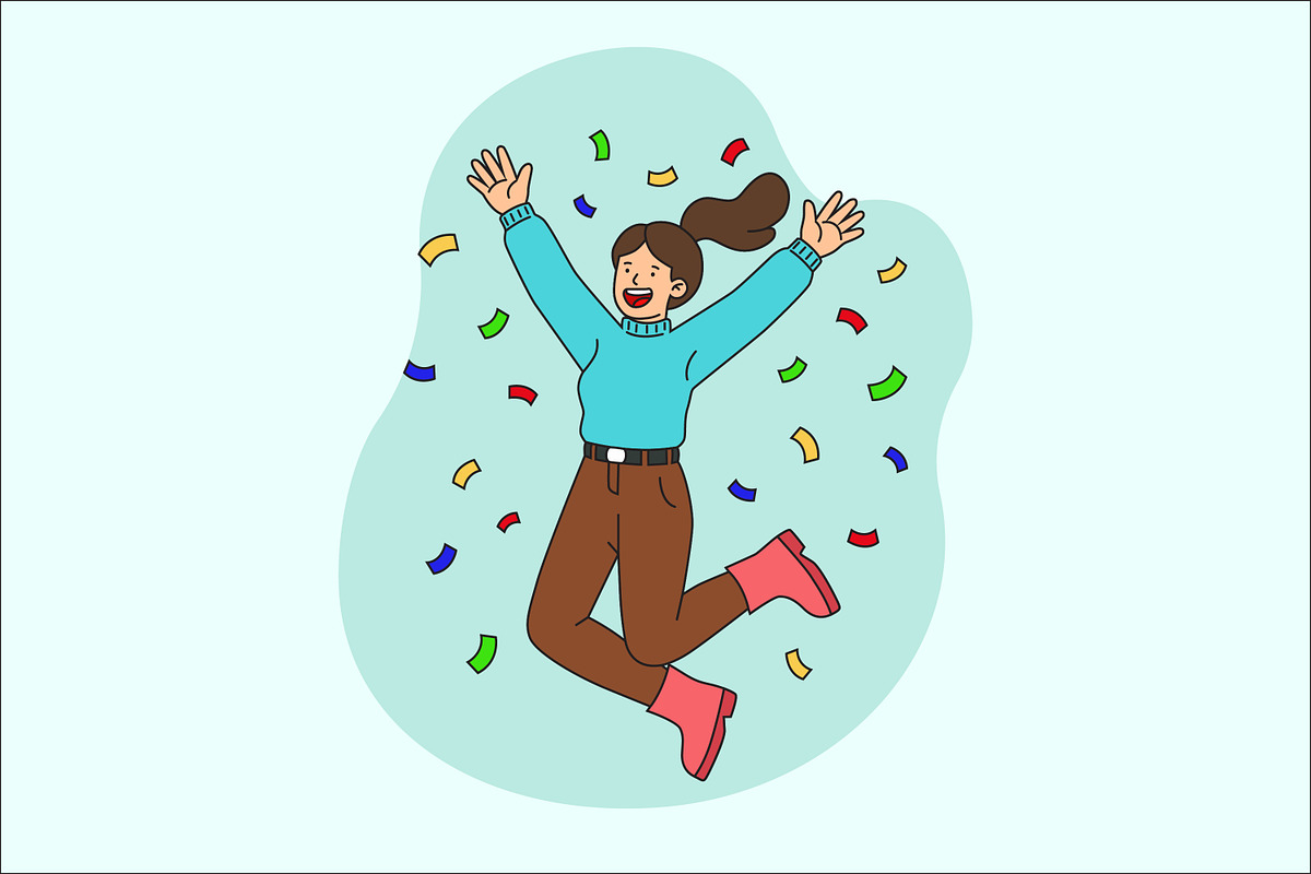 Joyful Celebration Illustration, a Person Illustration by Partikusi Design (Photo 2 of 3)