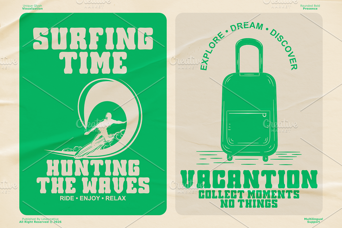 Grow Summer-Retro Display Font, a Serif Font by Linecreative (Photo 2 of 6)