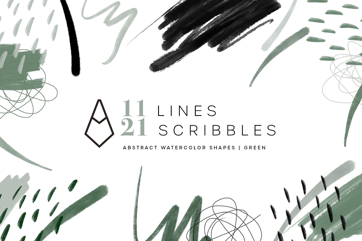 Abstract Watercolor Shapes | Green, a Texture Illustration by agarimoestudio (Photo 6 of 9)