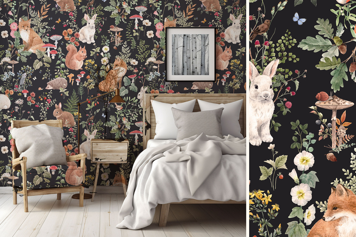 Forest Watercolor Pattern, a Pattern Graphic by Lembrik's Artworks (Photo 3 of 4)