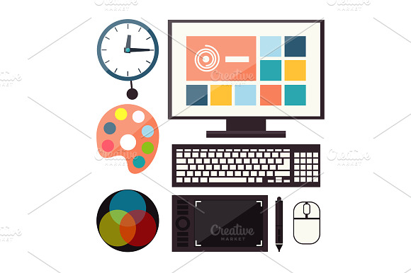 Set Of Colorful Graphic Web Design