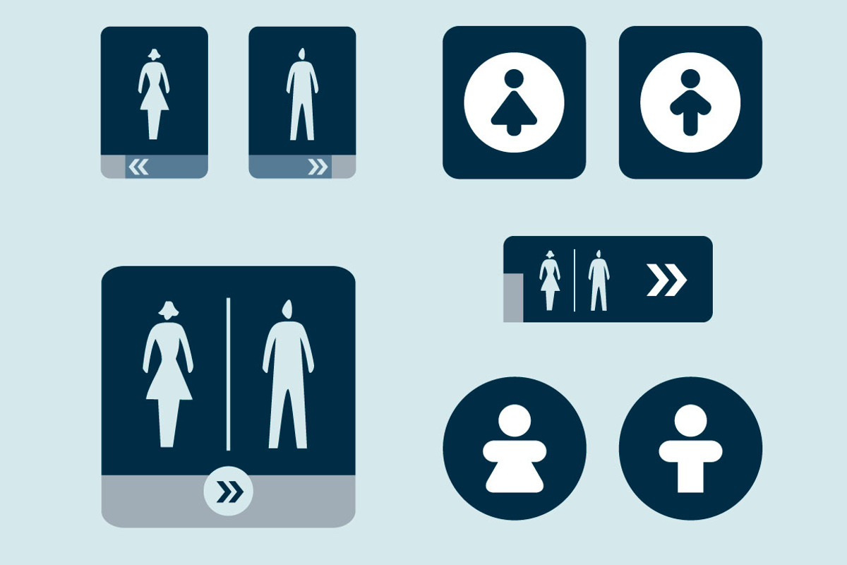Bath Signs Set, an Illustration by Do2design