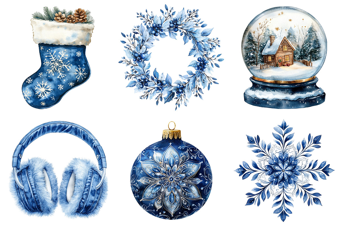 Christmas Blue Clipart PNG, an Illustration by Daily.Designs (Photo 4 of 5)