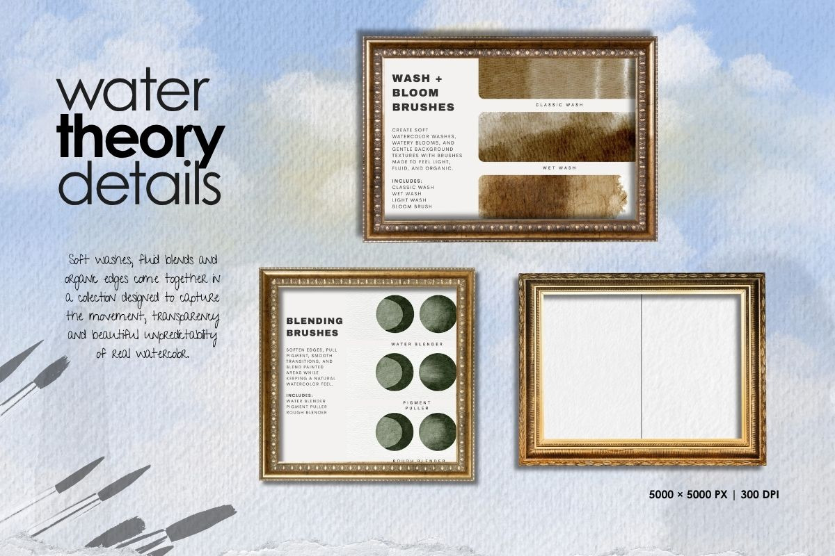 Watercolor Method Procreate Bundle, a Brush Add-On by Fins and Fiction (Photo 6 of 8)