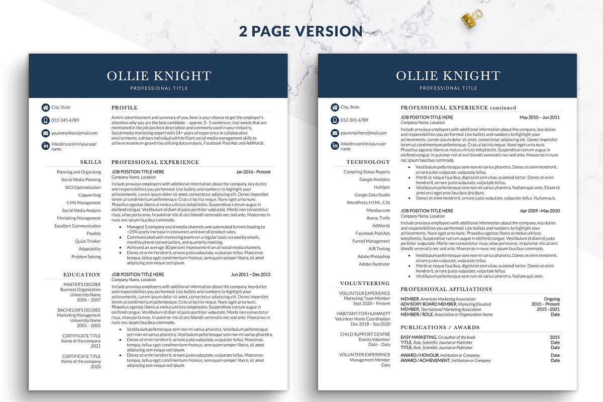 Modern Simple CV Template for Word, a Resume Template by BestResumes.Co (Photo 2 of 7)
