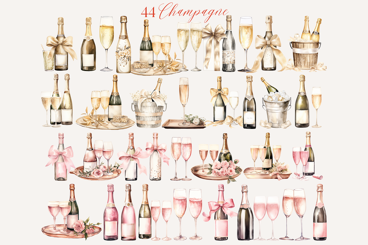400 Cocktail Clipart, Wine, Beer, a Decorative Illustration by ClipArtCharm (Photo 4 of 6)