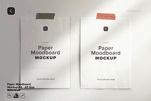 Paper Moodboard Mockup A4 - A5 Size