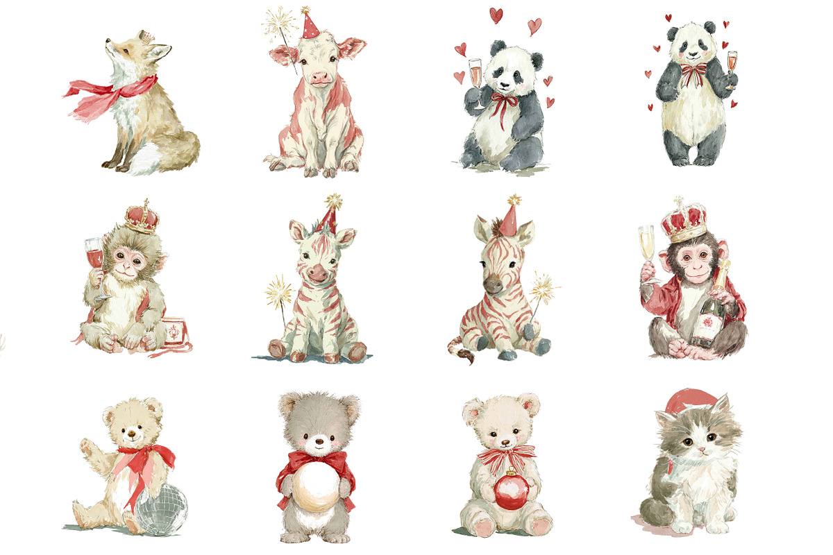 New Year Animal Clipart, an Illustration by DreamArtGraphic (Photo 2 of 4)