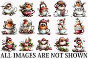 Whimsical Christmas Bird Clipart, an Illustration by Canvas Craft (Thumbnail 3 of 6)
