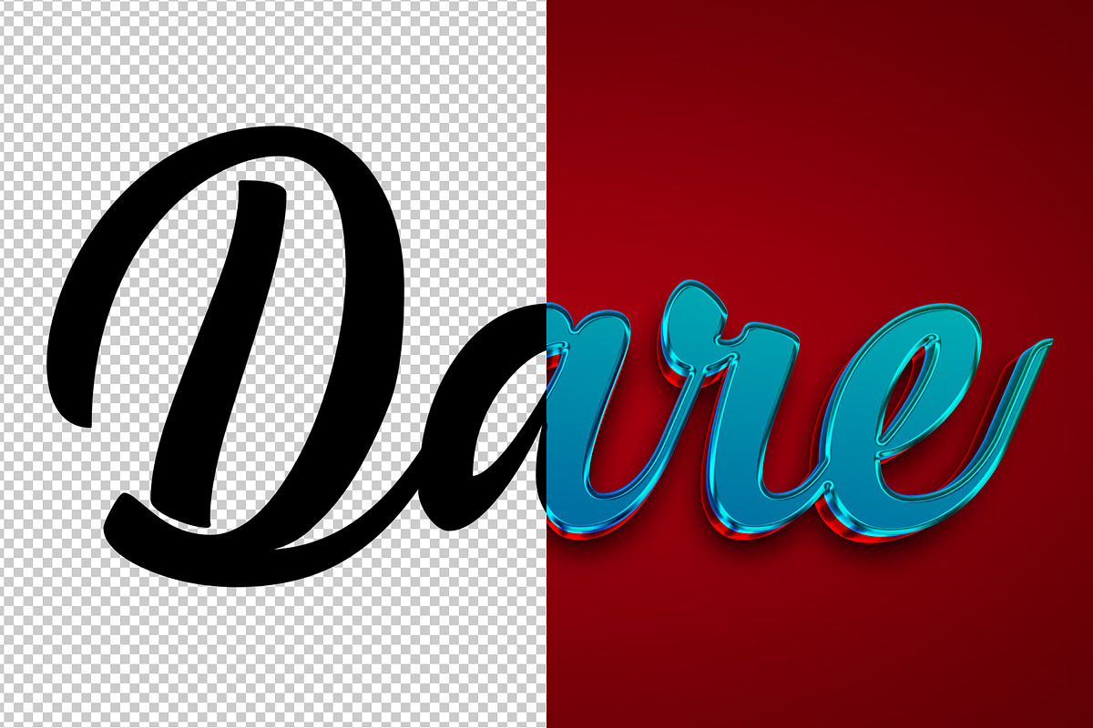 Dare 3D editable text effect, a Layer Style Add-On by Hello Muh (Photo 2 of 2)