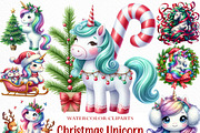 Christmas Unicorn Clipart, an Illustration by Craft Nest (Thumbnail 1 of 6)