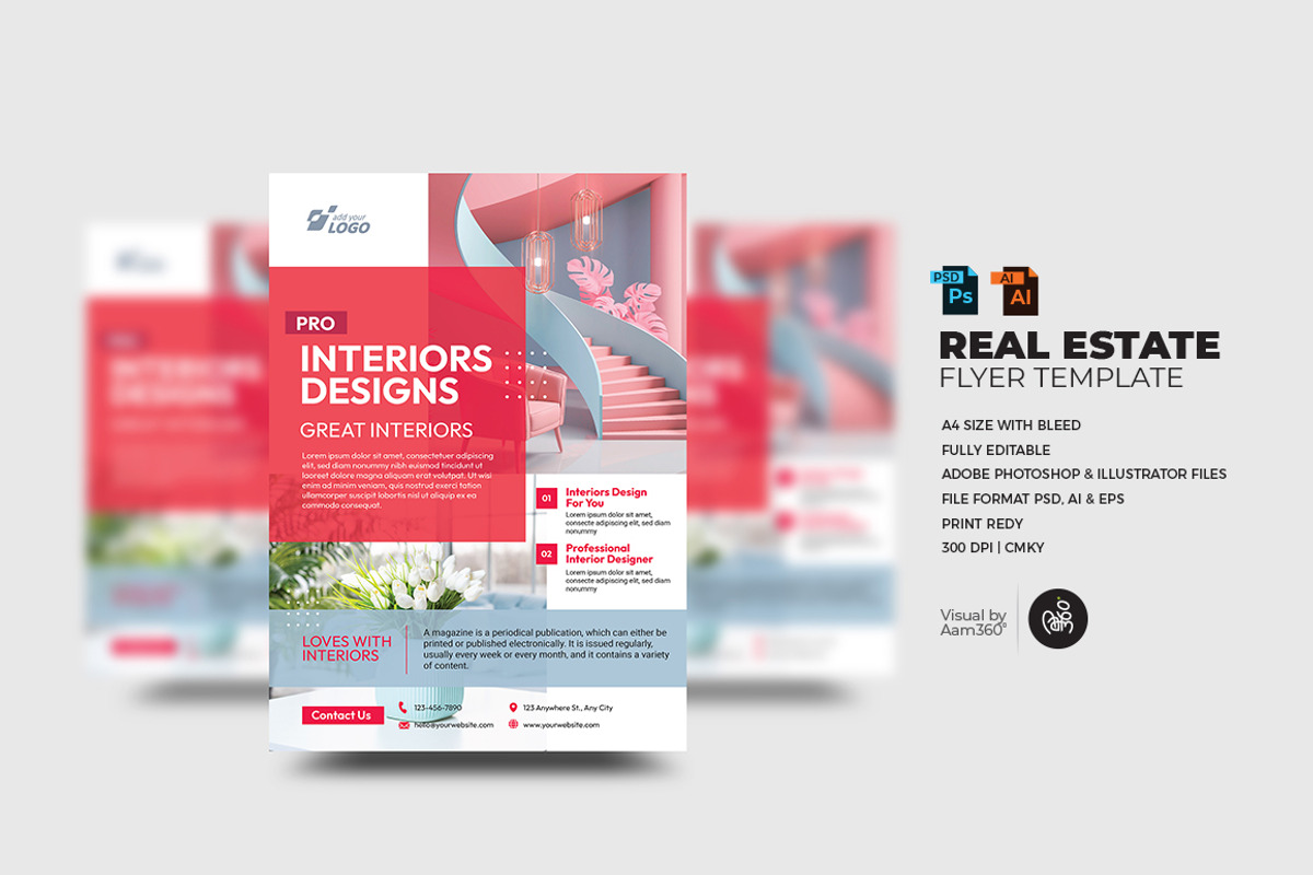 Real Estate Flyer Template, a Flyer Template by Aam360 (Photo 1 of 3)