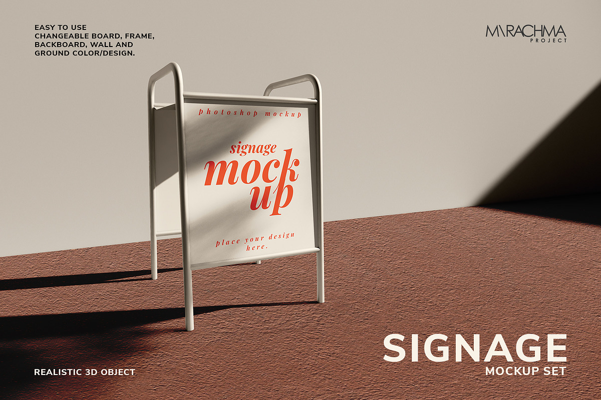 Signage Mockup Set, an Advertising Mockup by Mirachma Project (Photo 1 of 11)