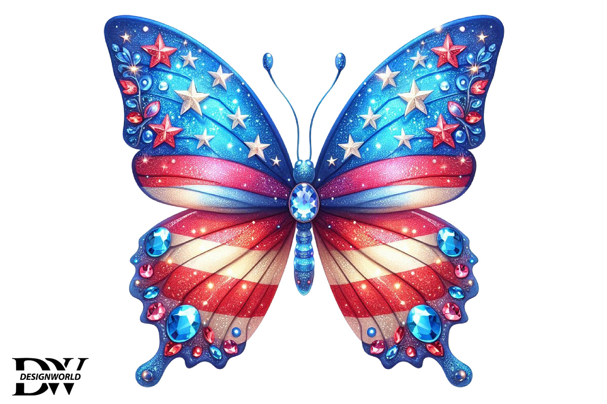 American Butterfly Patriotic Design, an Illustration by Designworld (Photo 1 of 7)