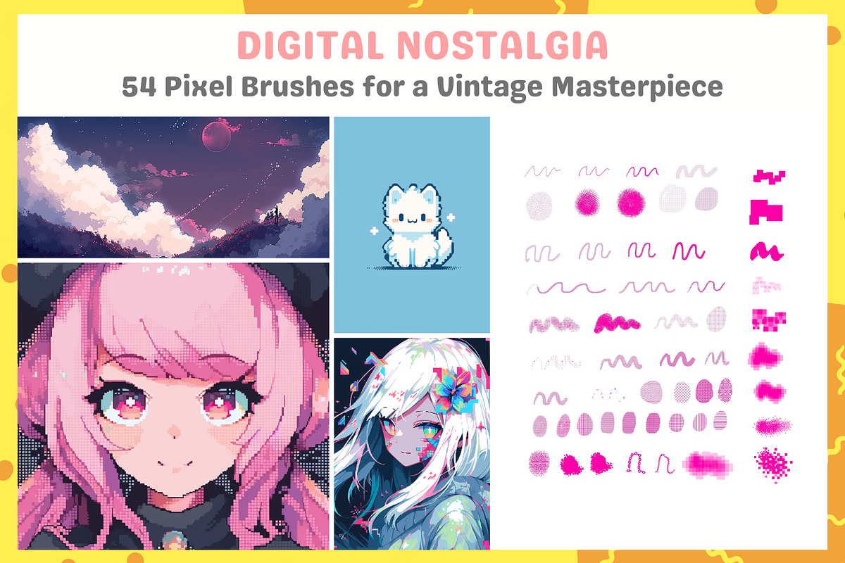 Procreate Retro Pixel Art Brushes, a Brush Add-On by nikiartcorner (Photo 3 of 7)
