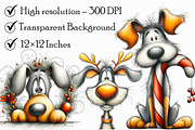 Funny Christmas Dog Clipart, an Illustration by Libby Wishes (Thumbnail 3 of 7)