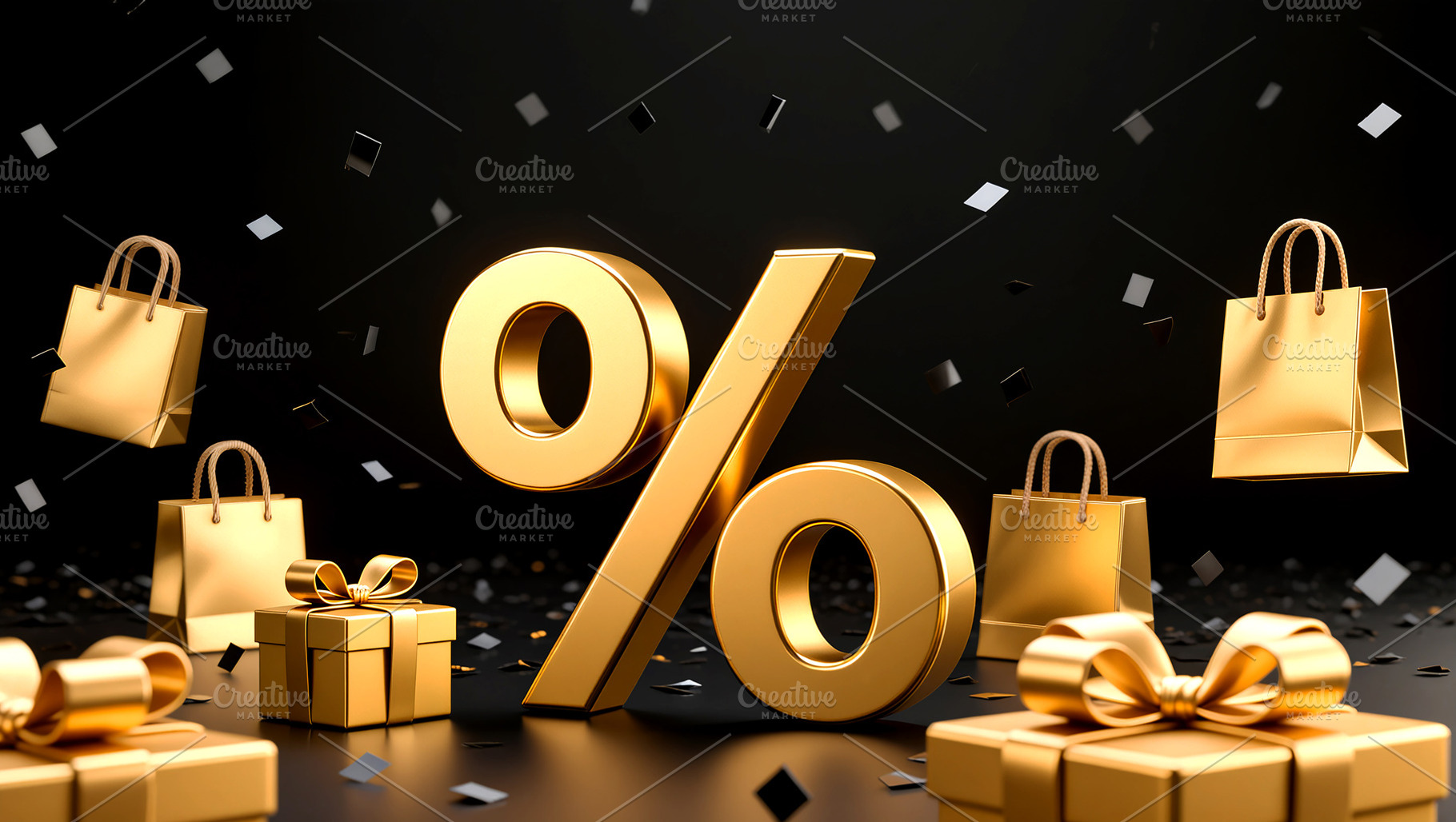 Golden Discount Percentage Symbol, a Business Photo by Rafoz