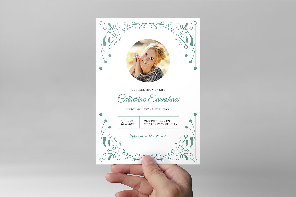 Funeral Program Brochure Template, a Flyer Template by BrandPacks (Photo 3 of 7)