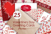 25 Valentines Day Greeting Card, a Pattern Graphic by Marina Grau (Thumbnail 1 of 3)