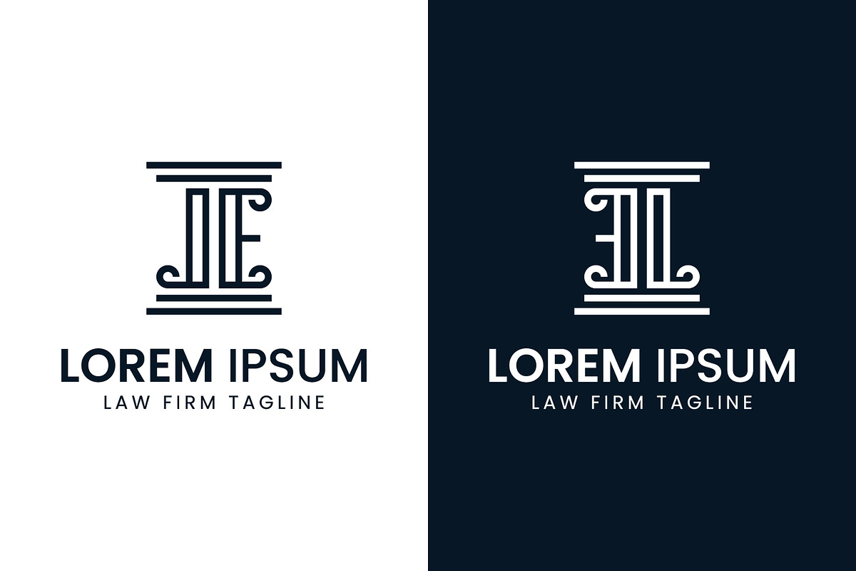 Letters EJ or EL Pillar Logo, a Branding & Logo Template by Pray Art Design Studio
