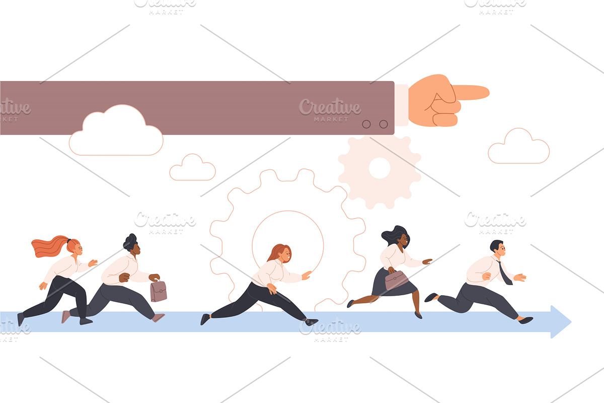 Business leadership career races, a Person Illustration by Lemberg Vector