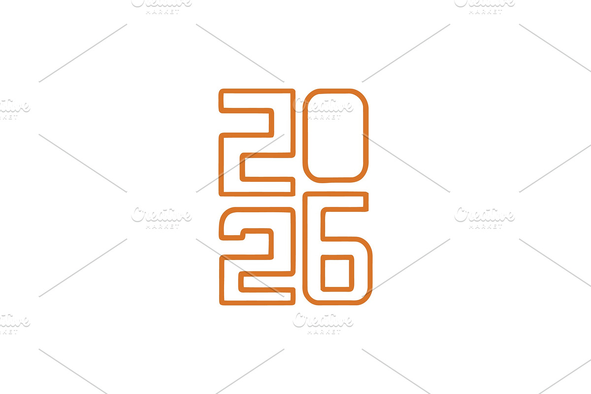 2026 Number Typography Vector Set, a Work Illustration by Vectorium Studio (Photo 18 of 20)