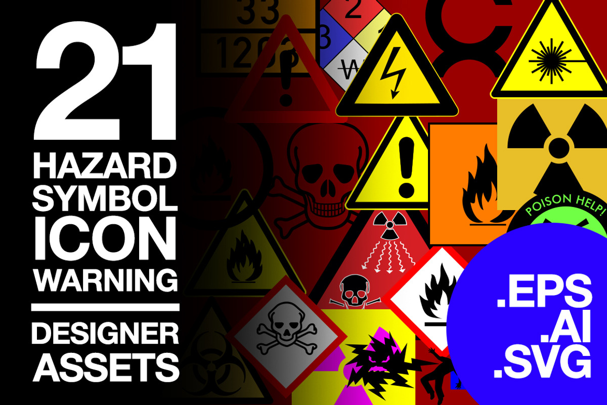 21 Hazard Symbols Warning Standard, an Icon by PremiumGoods (Photo 1 of 2)
